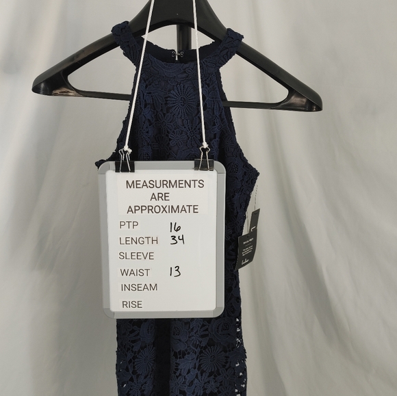 Lulus Navy Lace Cocktail Dress Small NWT Sleeveless Floral Mini - Picture 12 of 13